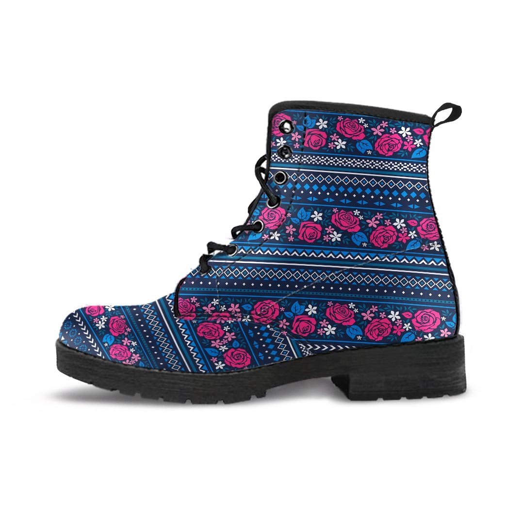 Pink Rose Tribal Aztec Men's Boots-grizzshop