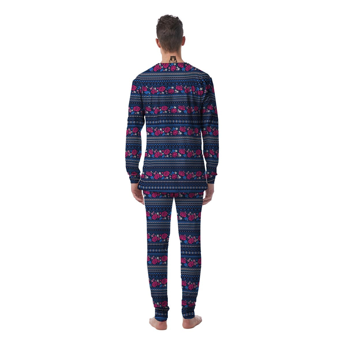 Pink Rose Tribal Aztec Men's Pajamas-grizzshop