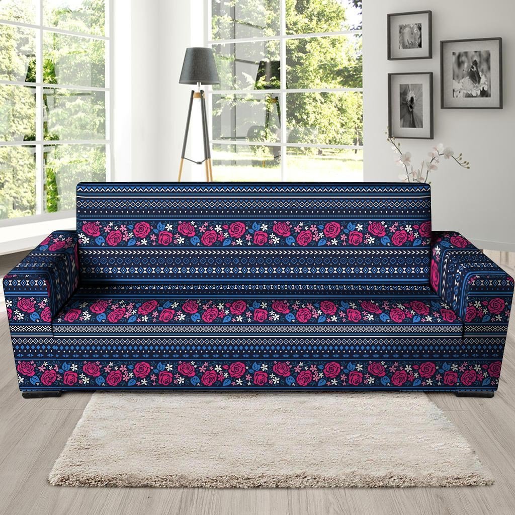 Pink Rose Tribal Aztec Sofa Cover-grizzshop