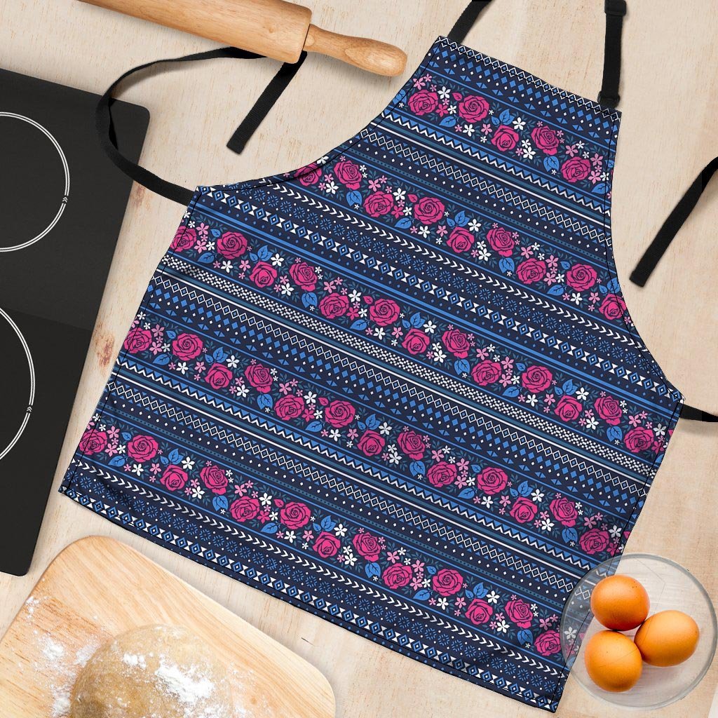 Pink Rose Tribal Aztec Women's Apron-grizzshop