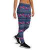 Pink Rose Tribal Aztec Women's Joggers-grizzshop