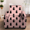 Pink Silhouette Cat Print Armchair Cover-grizzshop