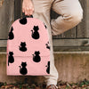 Pink Silhouette Cat Print Backpack-grizzshop