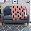 Pink Silhouette Cat Print Blanket-grizzshop