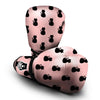 Pink Silhouette Cat Print Boxing Gloves-grizzshop