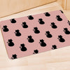 Pink Silhouette Cat Print Door Mat-grizzshop