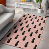 Pink Silhouette Cat Print Floor Mat-grizzshop