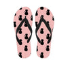 Pink Silhouette Cat Print Men's Flip Flops-grizzshop