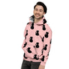 Load image into Gallery viewer, Pink Silhouette Cat Print Men&#39;s Hoodie-grizzshop