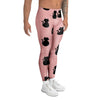 Pink Silhouette Cat Print Men's Leggings-grizzshop