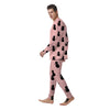 Pink Silhouette Cat Print Men's Pajamas-grizzshop