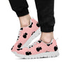 Pink Silhouette Cat Print Men's Sneakers-grizzshop