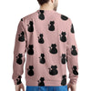 Pink Silhouette Cat Print Men's Sweatshirt-grizzshop