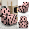 Pink Silhouette Cat Print Recliner Cover-grizzshop