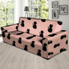 Pink Silhouette Cat Print Sofa Cover-grizzshop