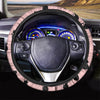 Pink Silhouette Cat Print Steering Wheel Cover-grizzshop