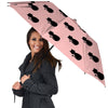 Pink Silhouette Cat Print Umbrella-grizzshop