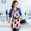 Pink Silhouette Cat Print Women's Apron-grizzshop