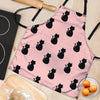 Pink Silhouette Cat Print Women's Apron-grizzshop