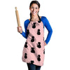 Pink Silhouette Cat Print Women's Apron-grizzshop