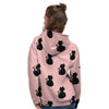 Pink Silhouette Cat Print Women's Hoodie-grizzshop