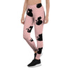 Pink Silhouette Cat Print Women's Leggings-grizzshop