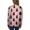 Pink Silhouette Cat Print Women's Sweatshirt-grizzshop