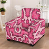 Pink Snakeskin Print Armchair Cover-grizzshop