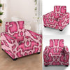 Pink Snakeskin Print Armchair Cover-grizzshop