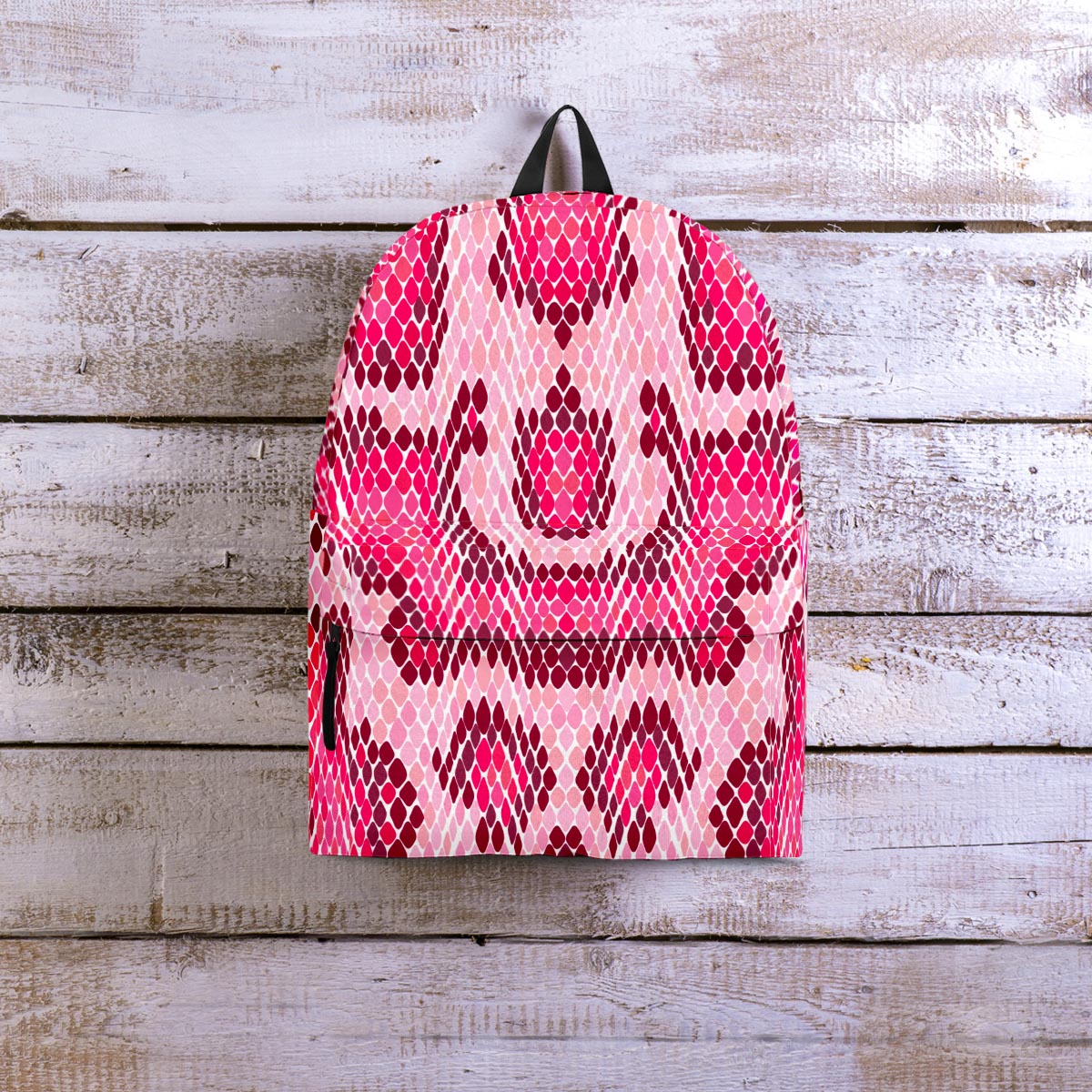 Pink Snakeskin Print Backpack-grizzshop