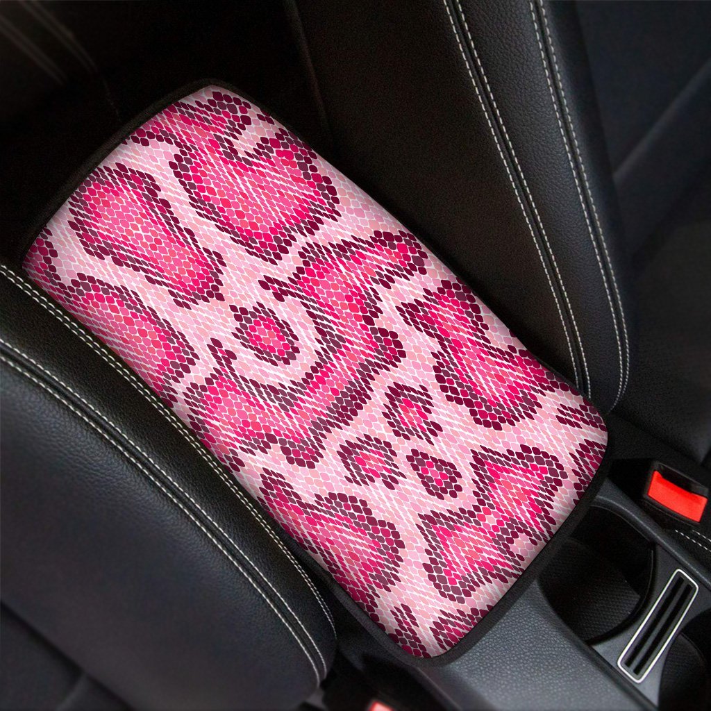 Pink Snakeskin Print Car Console Cover-grizzshop