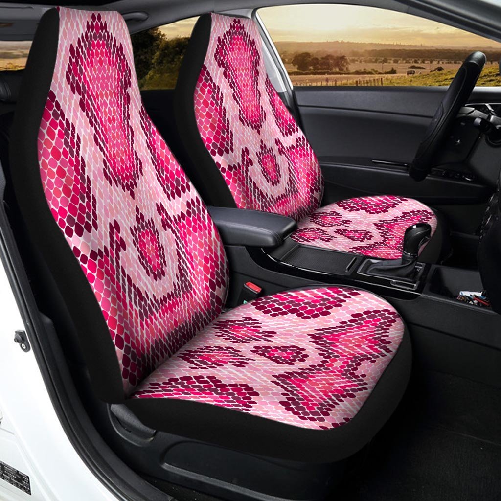 Pink Snakeskin Print Car Seat Covers-grizzshop