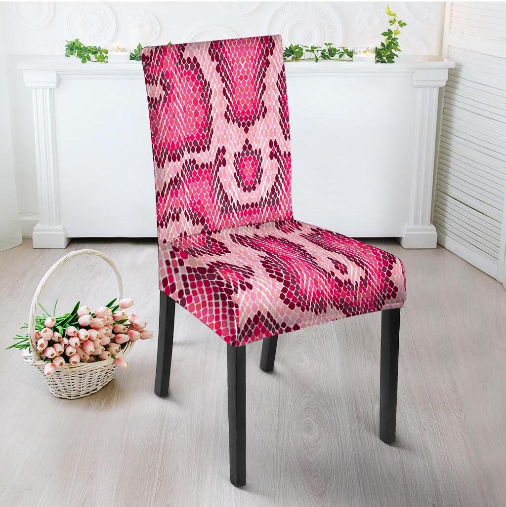 Pink Snakeskin Print Chair Cover-grizzshop