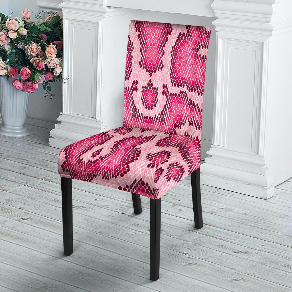 Pink Snakeskin Print Chair Cover-grizzshop