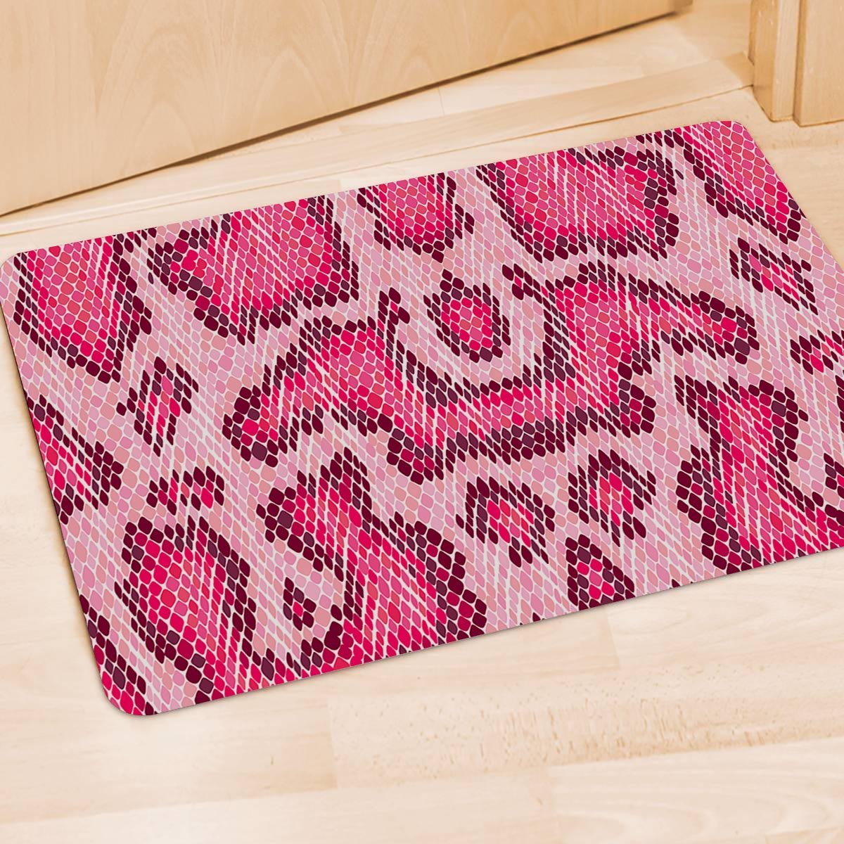 Pink Snakeskin Print Door Mat-grizzshop