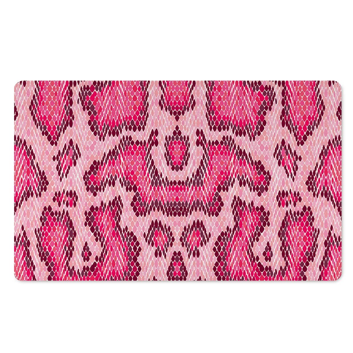 Pink Snakeskin Print Door Mat-grizzshop