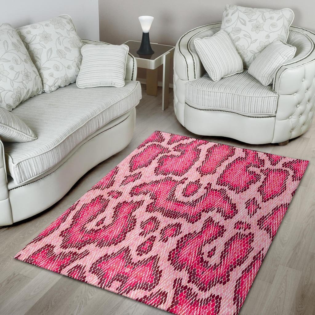 Pink Snakeskin Print Floor Mat-grizzshop