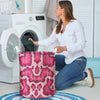 Pink Snakeskin Print Laundry Basket-grizzshop