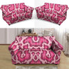 Pink Snakeskin Print Loveseat Cover-grizzshop