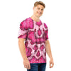 Pink Snakeskin Print Men T Shirt-grizzshop