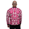 Pink Snakeskin Print Men's Bomber Jacket-grizzshop