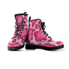 Pink Snakeskin Print Men's Boots-grizzshop