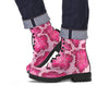 Pink Snakeskin Print Men's Boots-grizzshop