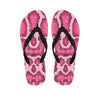 Pink Snakeskin Print Men's Flip Flops-grizzshop