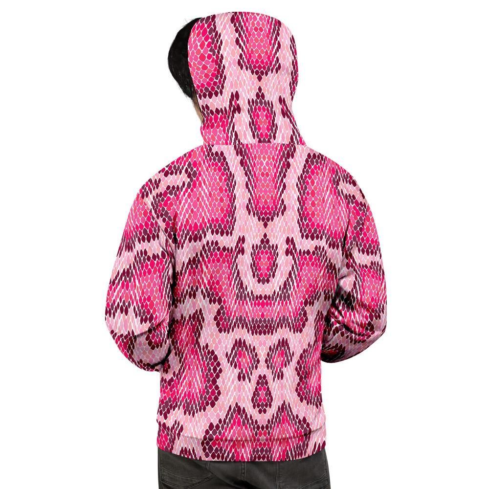 Pink Snakeskin Print Men's Hoodie-grizzshop