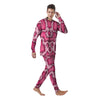 Pink Snakeskin Print Men's Pajamas-grizzshop