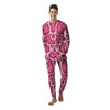 Pink Snakeskin Print Men's Pajamas-grizzshop