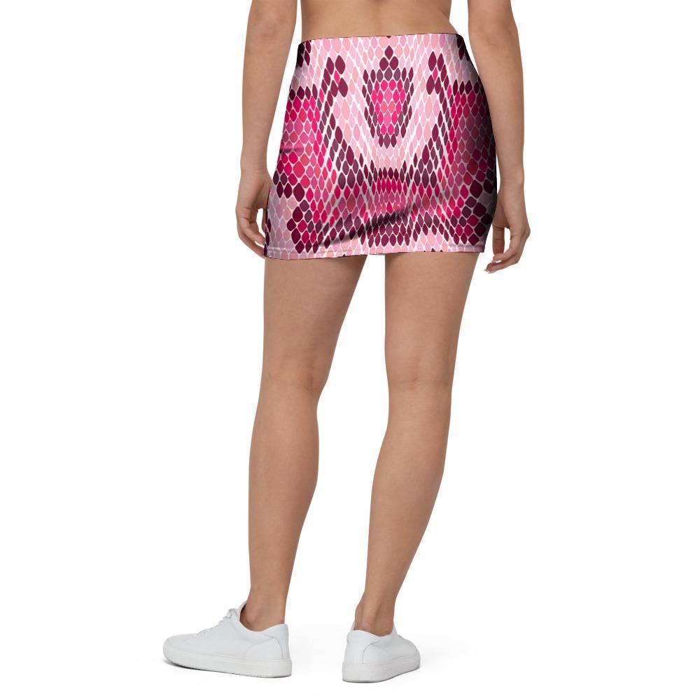 Pink Snakeskin Print Mini Skirt-grizzshop