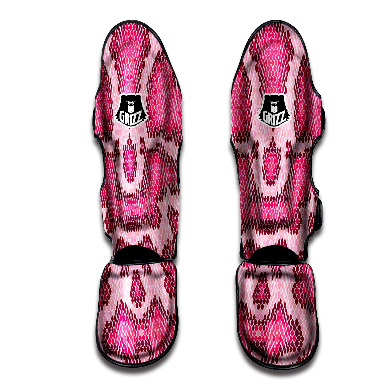 Pink Snakeskin Print Muay Thai Shin Guard-grizzshop