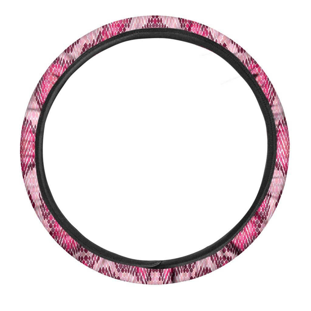 Pink Snakeskin Print Steering Wheel Cover-grizzshop